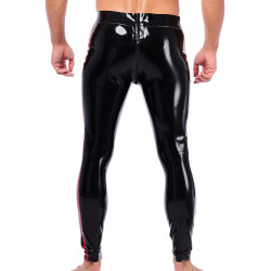 XRUB Latex Pantalon en latex Xrub avec Zip Avant/Arrière Noir-Rouge